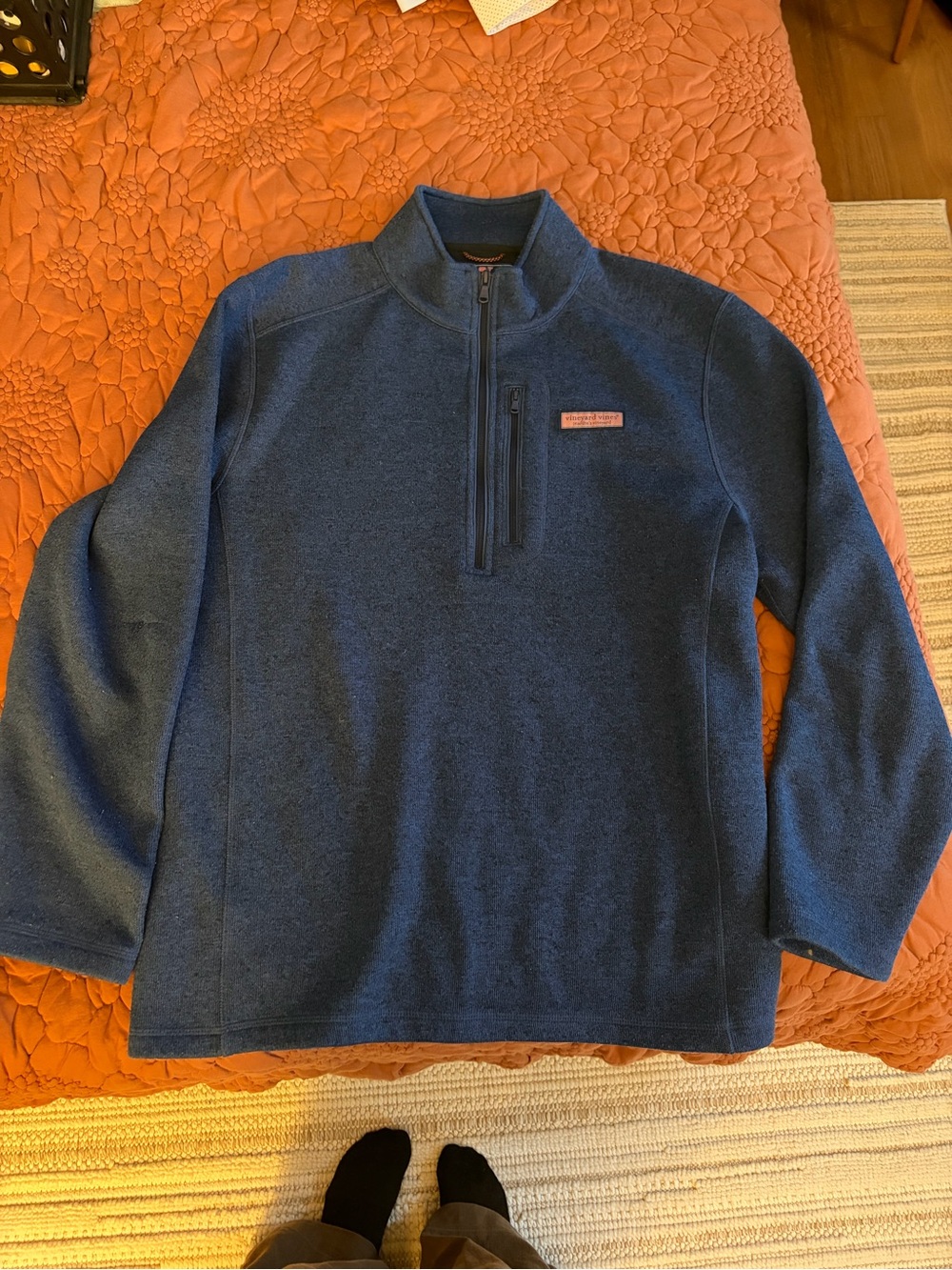 Vineyard Vines Navy Blue Quarter-Zip Pullover